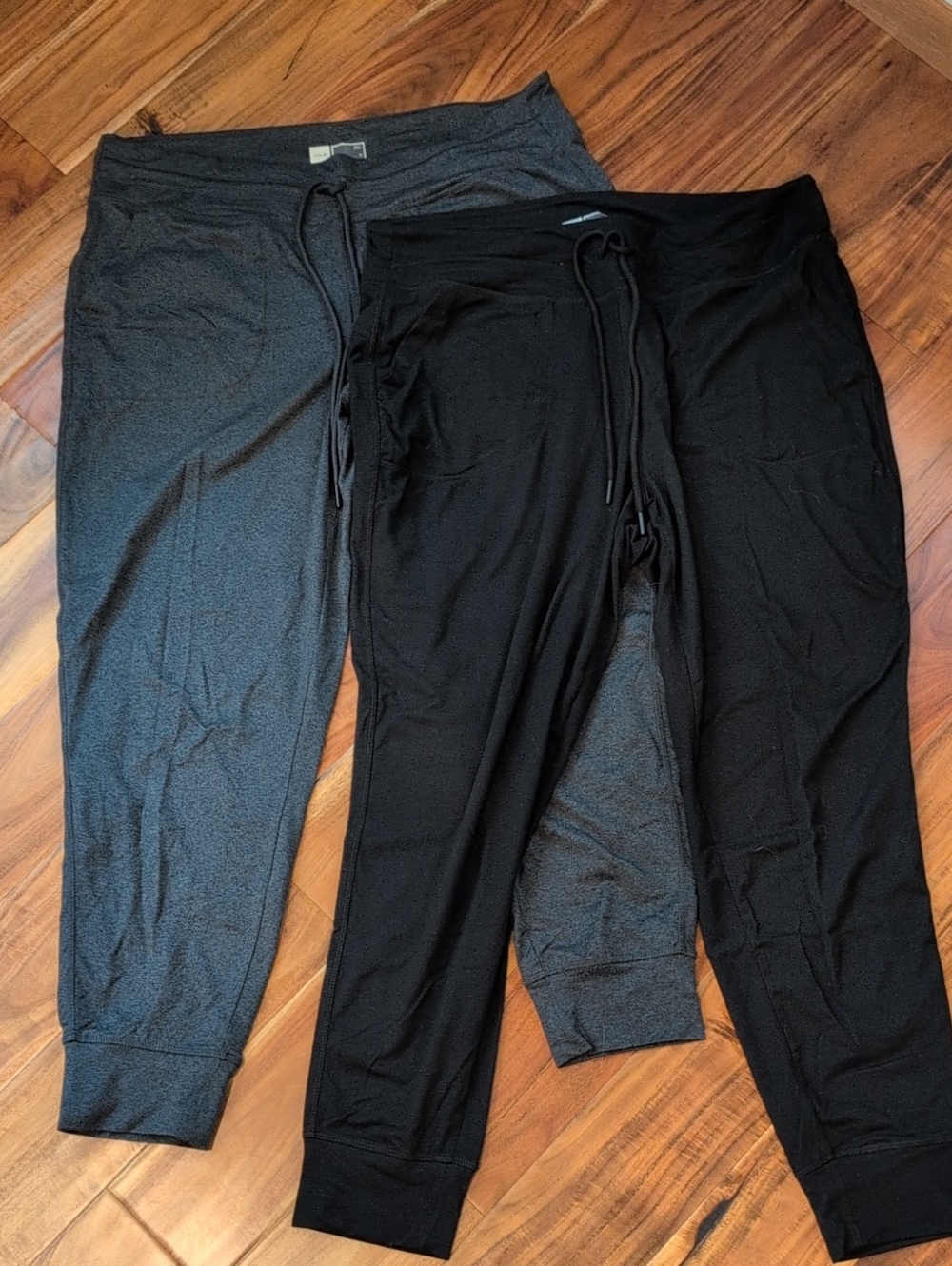 Lole Women's Cozy Drawstring Jogger Pants - Black and Charcoal Bundle